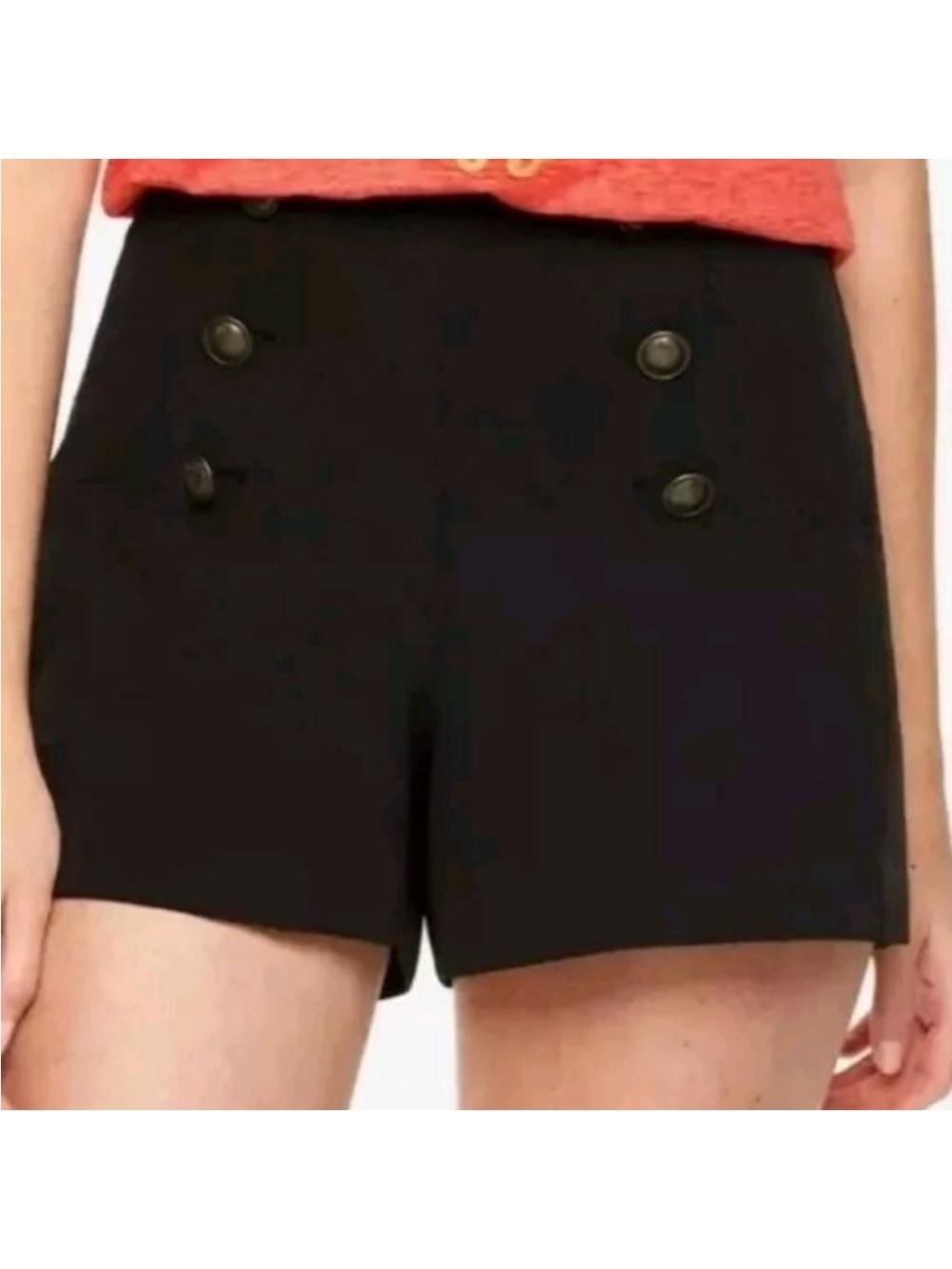 🐇 Disney Alice in Wonderland Tuxedo High-Waist Black Sailor Button Shorts 12